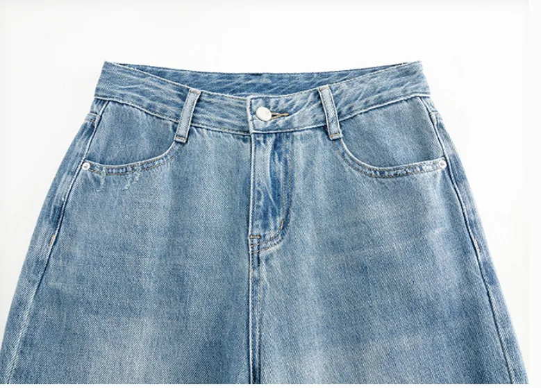 Title 7, Fashionable Personalized Wide-leg Mopping Jeans...