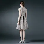 Waist-tight Color Sleeveless Vest Jacquard Dress — photo 4