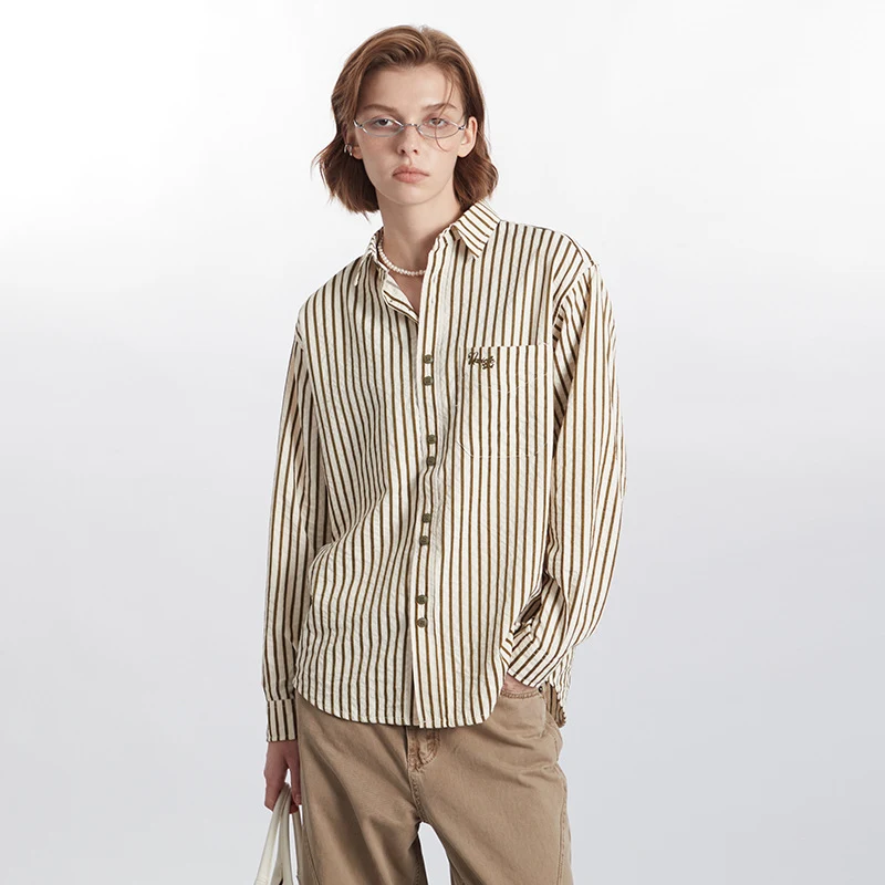 European And American Striped Shirt Women's Autumn Winter Retro Fashion, a stylish and comfortable choice, perfect for e — photo 1