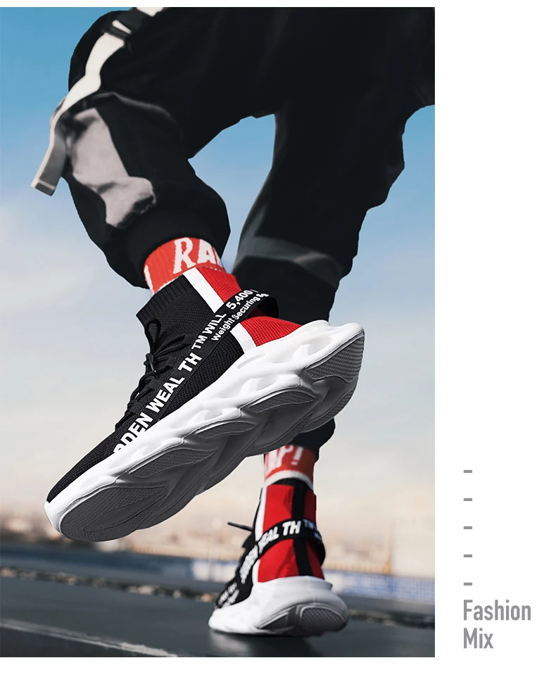 Title 6, Ademende high-top sok-schoenen voor optimaal co...