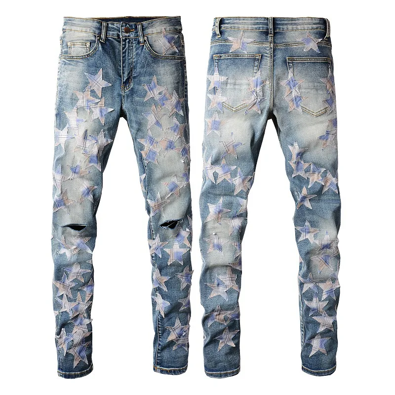 Jeans XINGX modernos y desgarrados con efecto "high street", ideales para un look a la moda, cómodos y con estilo urbano. — foto 13