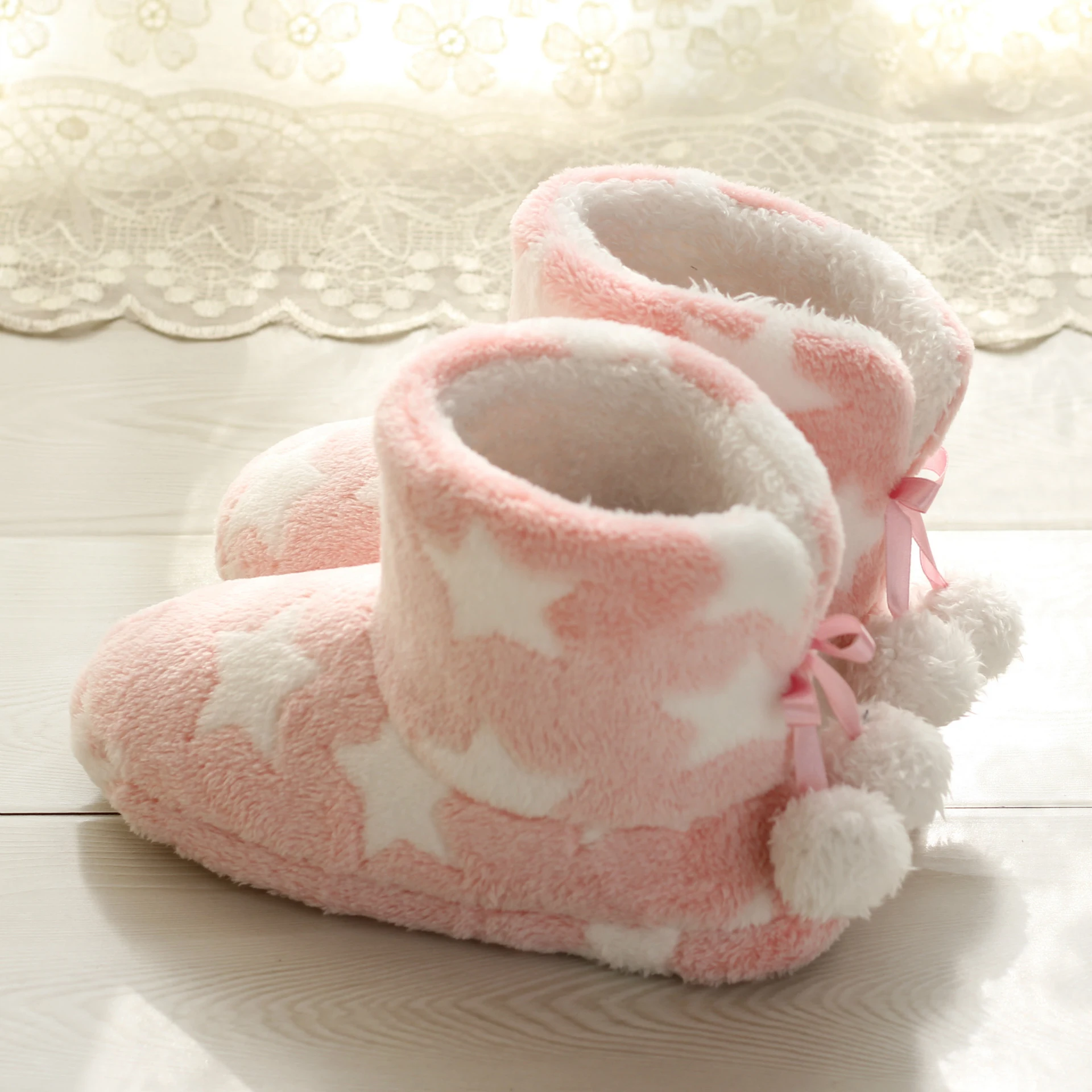 Amazon export winter home boots for ladies, thick bottom, cotton slippers, warm and comfortable, perfect for home wear, — photo 5