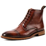 High-Top Lace-up Men's Leather Boots Cowhide Men's Shoes British Style Durable and Stylish Footwear — photo 2