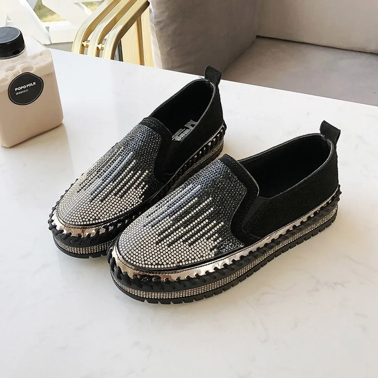 Title 6, Ženske Ležerne Cipele Loafers sa Štrasom Svestr...