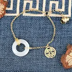 Pulseira Feminina Prata Esterlina Jade Hetian Banhada a Ouro Joia Elegante Presente Sofisticado Design Exclusivo Acessório de Moda Feminina — foto 8