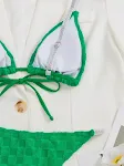 Biquíni de tecido artesanal para mulheres, roupa de banho de cor sólida dividida, toalha de praia, conforto e estilo para seus dias de sol e mar. — foto 8