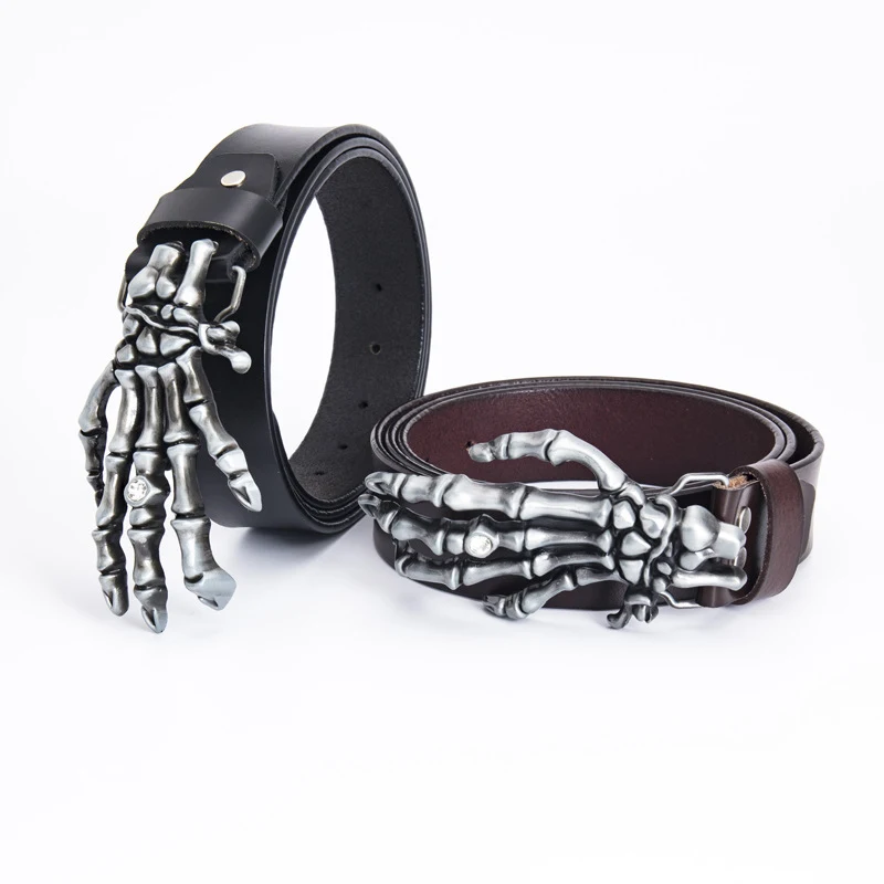 Men's Leather Belt Skull Big Head Claw Outdoor Rider. Rugged and stylish belt for bikers and outdoor enthusiasts. Durabl — photo 1