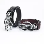 Men's Leather Belt Skull Big Head Claw Outdoor Rider. Rugged and stylish belt for bikers and outdoor enthusiasts. Durabl — photo 1