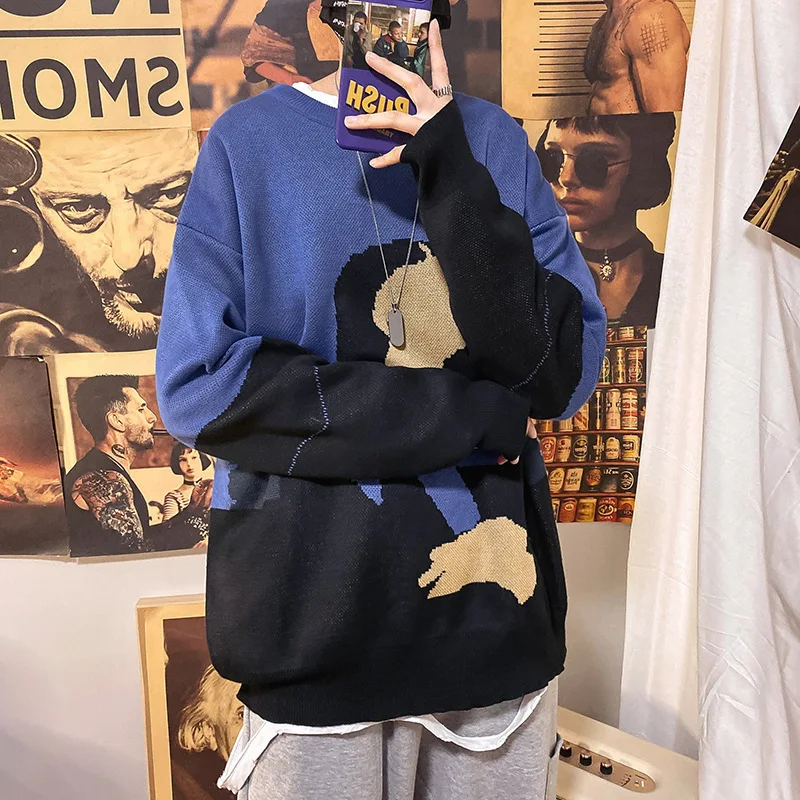 Title 7, Couple Retro Cartoon Sweater Autumn And Winter ...