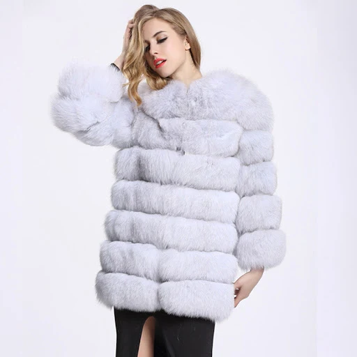 Title 2, Ladies Luxury Long Fur Coat