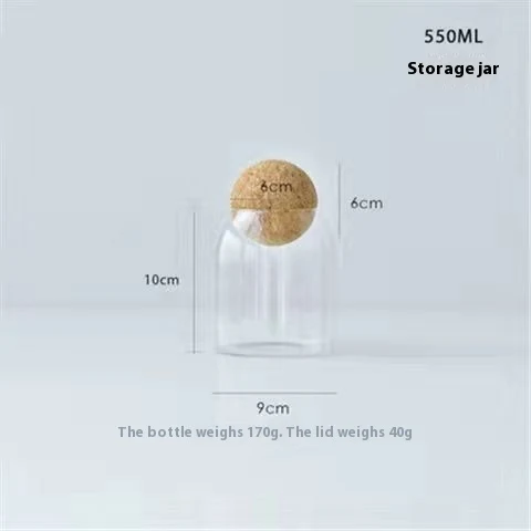 Title 11, Glass jar with ball cork tea seal, airtight sto...