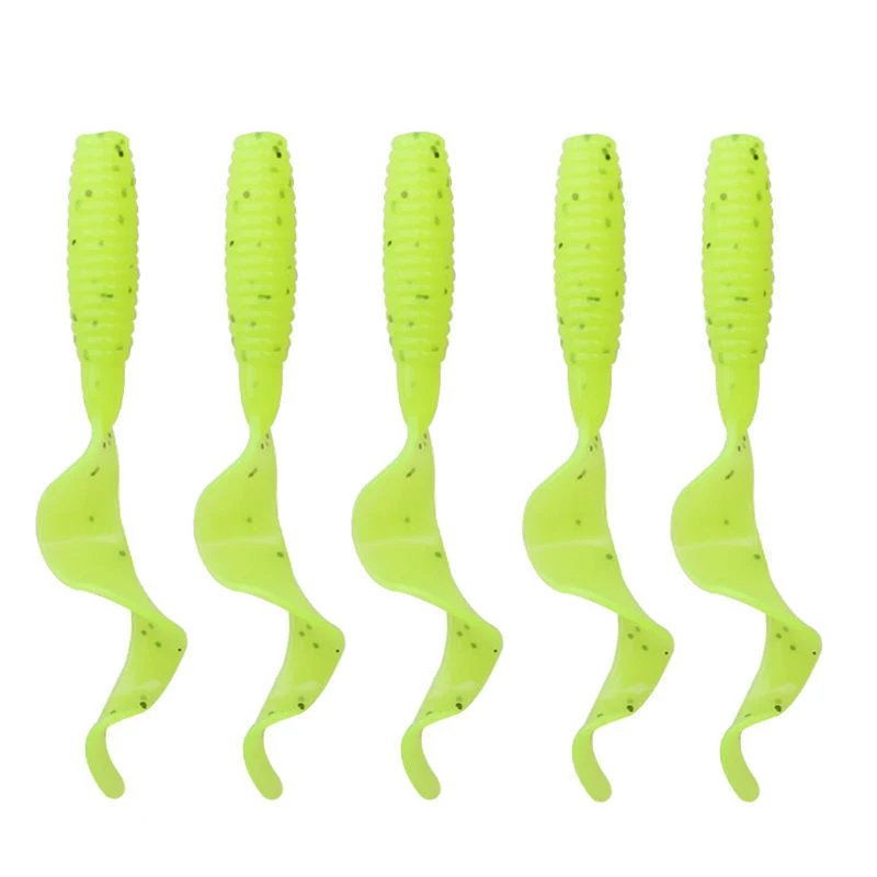 Isca artificial soft bait com cauda curly e anzol de chumbo, atraia mais peixes com esta isca irresistível e realista para pescaria. — foto 4