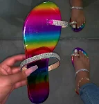 Diamond flat sandals and slippers for everyday sparkle. Comfortable and stylish footwear to add a touch of glamour to an — photo 7