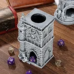 D20 Castelo Resina Torre de Dados Conjunto de Caixa de Presente Design Medieval Exclusivo Perfeito para Fãs de RPG de Mesa — foto 9