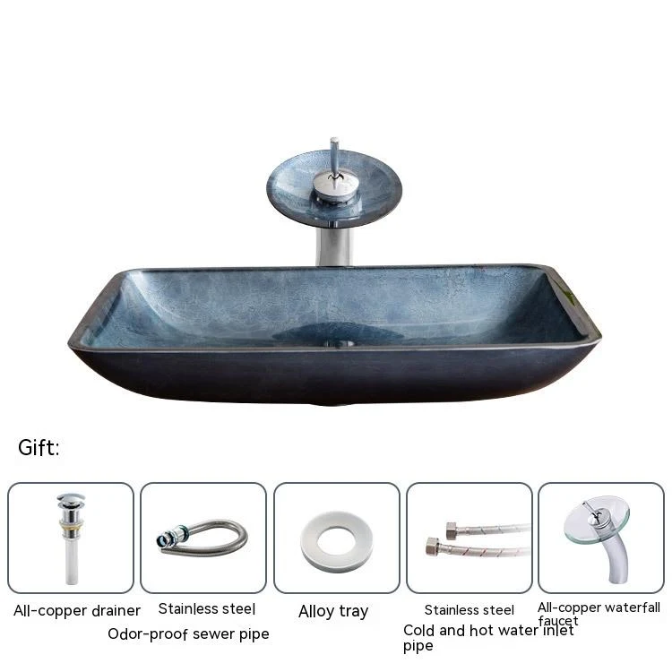 Lavabo de mesa de vidrio templado Pure Color Arte Sencillo para baño Diseño Inter-plataforma, Elegancia y funcionalidad para tu espacio. — foto 11