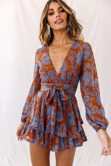 Women's Long Sleeved Floral Print Dress — photo 9