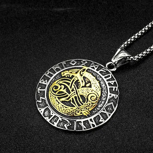 Title 2, Colar masculino com pingente de dragão viking v...