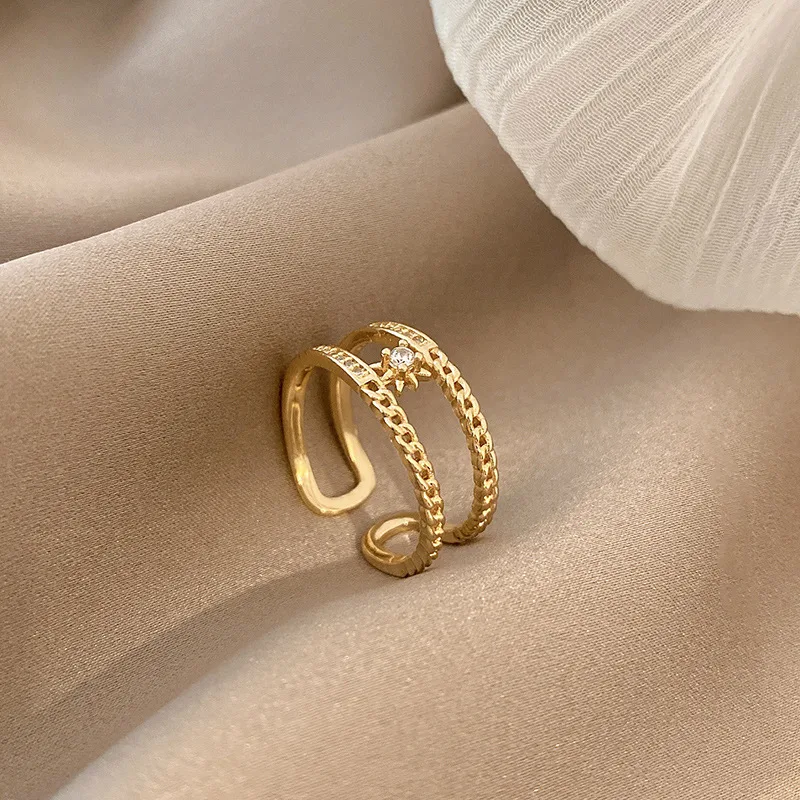 Anel de dedo indicador Ins Cool Zircon para juntas Design elegante e moderno. Realce seu estilo com este anel de dedo com zirconias e articulações. Perfeito para o dia a dia. — foto 6