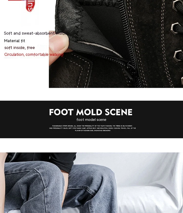 Botas de cano curto com zíper lateral e sete furos, super populares, moda de rua, estilosas e charmosas. Conforto e estilo garantidos. — foto 11