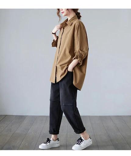 Title 6, New Loose Plus Size Womens Three-quarter Lante...