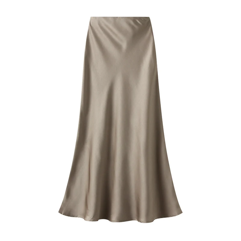 Title 13, High-grade draping silky satin skirt for women,...