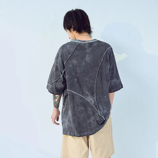 Title 5, Vintage dirty stained gradient short sleeve shi...