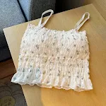 Pleated Floral Chic Small Sling Vest — photo 17