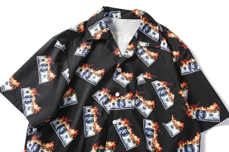Title 4, Short sleeve mens shirt flower shirt