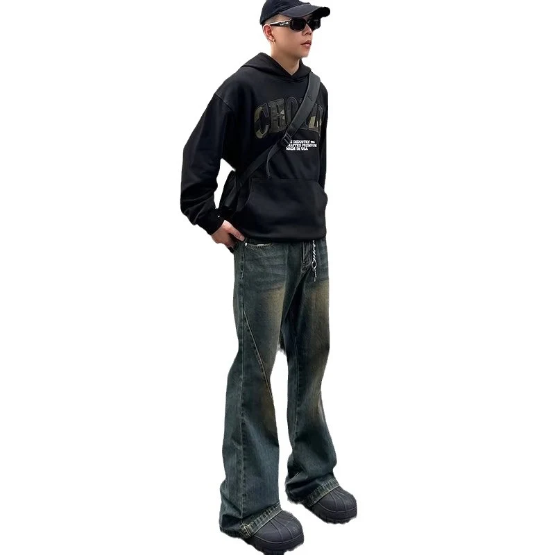 Spring and Autumn New American Retro Design Men's High Street Casual Jeans. Comfortable, stylish jeans for a modern, rel — photo 1