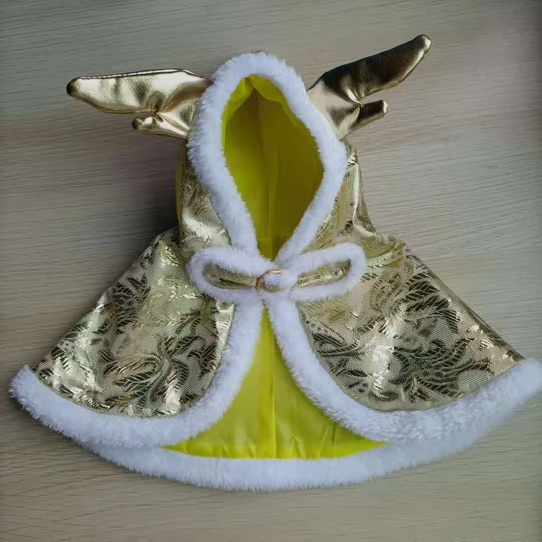 Title 9, New Year Pet Clothes Dog Cat Brocade Satin Cloa...