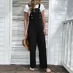Women's Blue Casual Straight-leg Trousers with Suspenders, European and American Fashion. Comfortable Daily Wear. Shop N — photo 7