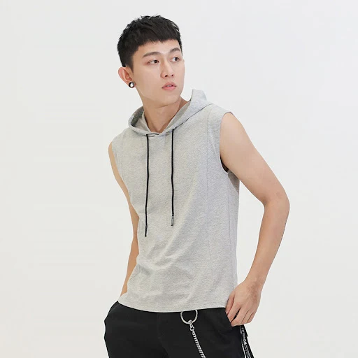 Title 1, Hooded Slim Vest All-Match Clothes