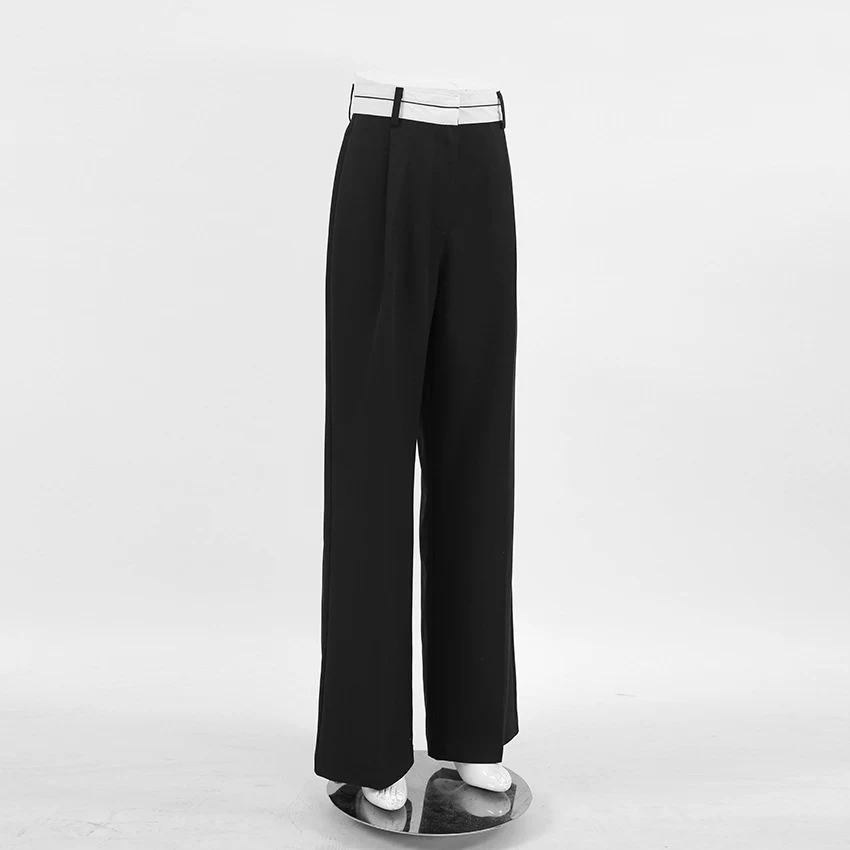 Title 8, Pantaloni a gamba larga con contrasti di colore...