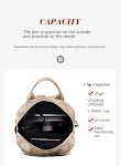 Mochila Feminina Casual Retrô de Couro Macio com Design de Losangos, Simples e Urbana, Perfeita para o Dia a Dia — foto 7