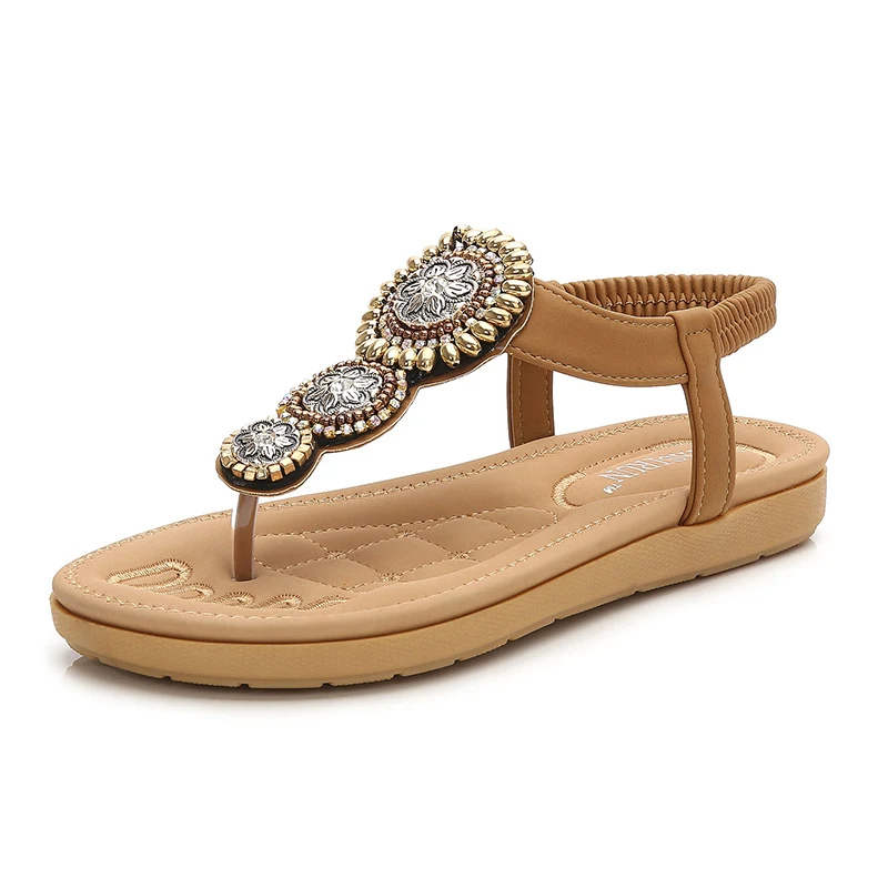 Title 3, Bohemian Sandals Womens Leisure Travel Beaded ...