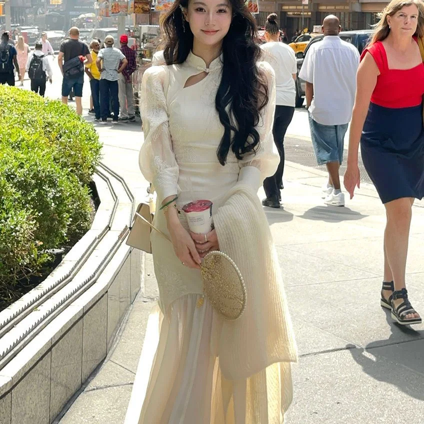 Women's Exquisite Long Sleeve Fishtail Dress — photo 1