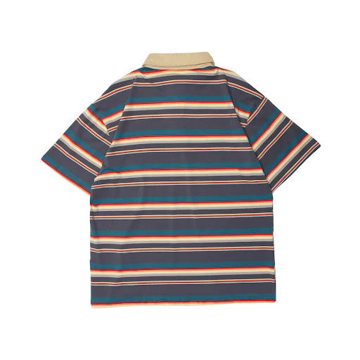 Title 5, Embroidered Badge Striped Short Sleeve