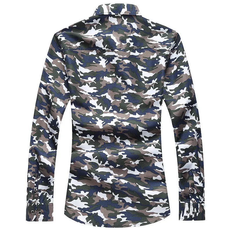 Large size men's long-sleeved floral shirt. Comfortable and stylish, perfect for casual wear. Add a touch of flair to yo — photo 1