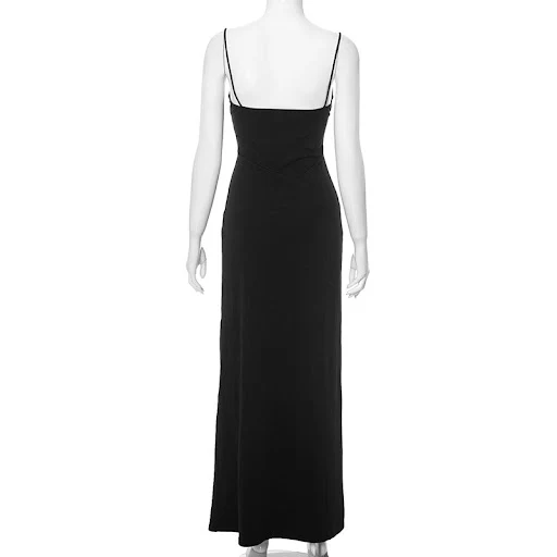 Title 14, Solid Color Sling See-through Slit Slim-fitting...