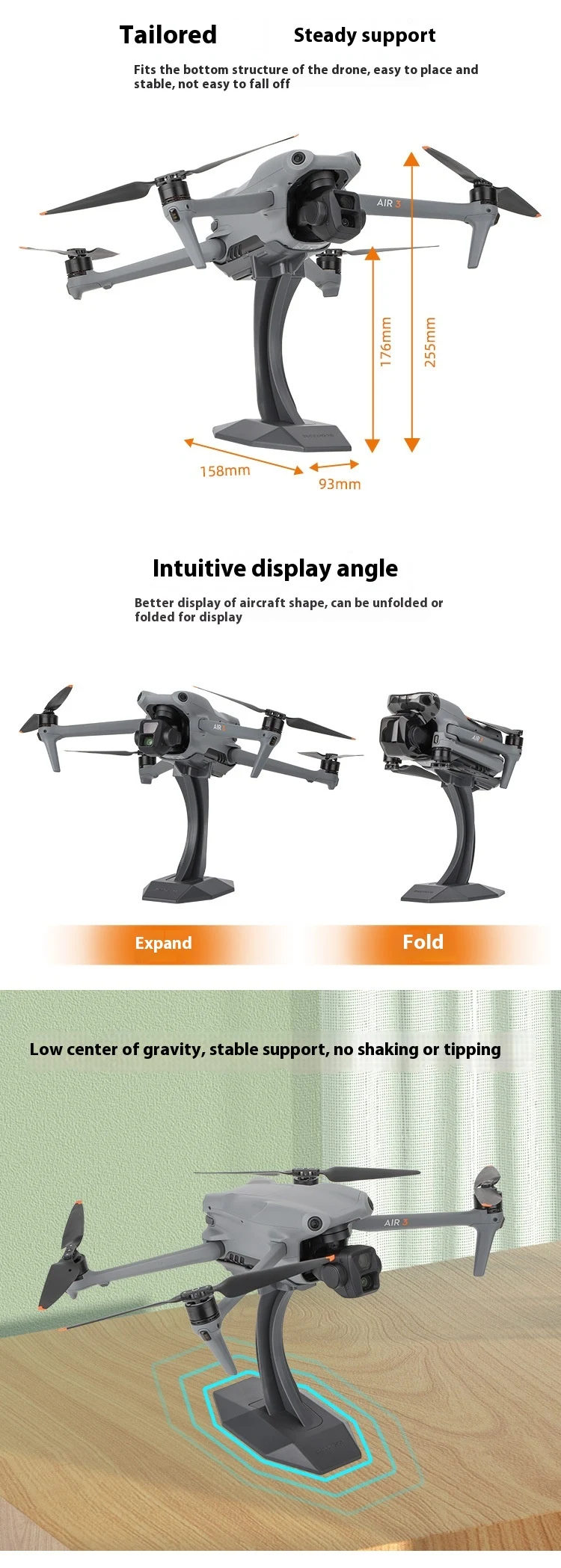 Title 1, Suporte de exibição de mesa para UAVs e ornamen...