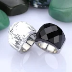 Anel de cristal de aço titânio para homens e mulheres, joia elegante e duradoura. Resistente e com design moderno, perfeito para presente. — foto 4