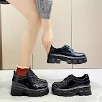 Women's Thick-Soled Small Leather Shoes, Spring New Style, All-Match College British Style Single Shoes, Increased Heigh — photo 1
