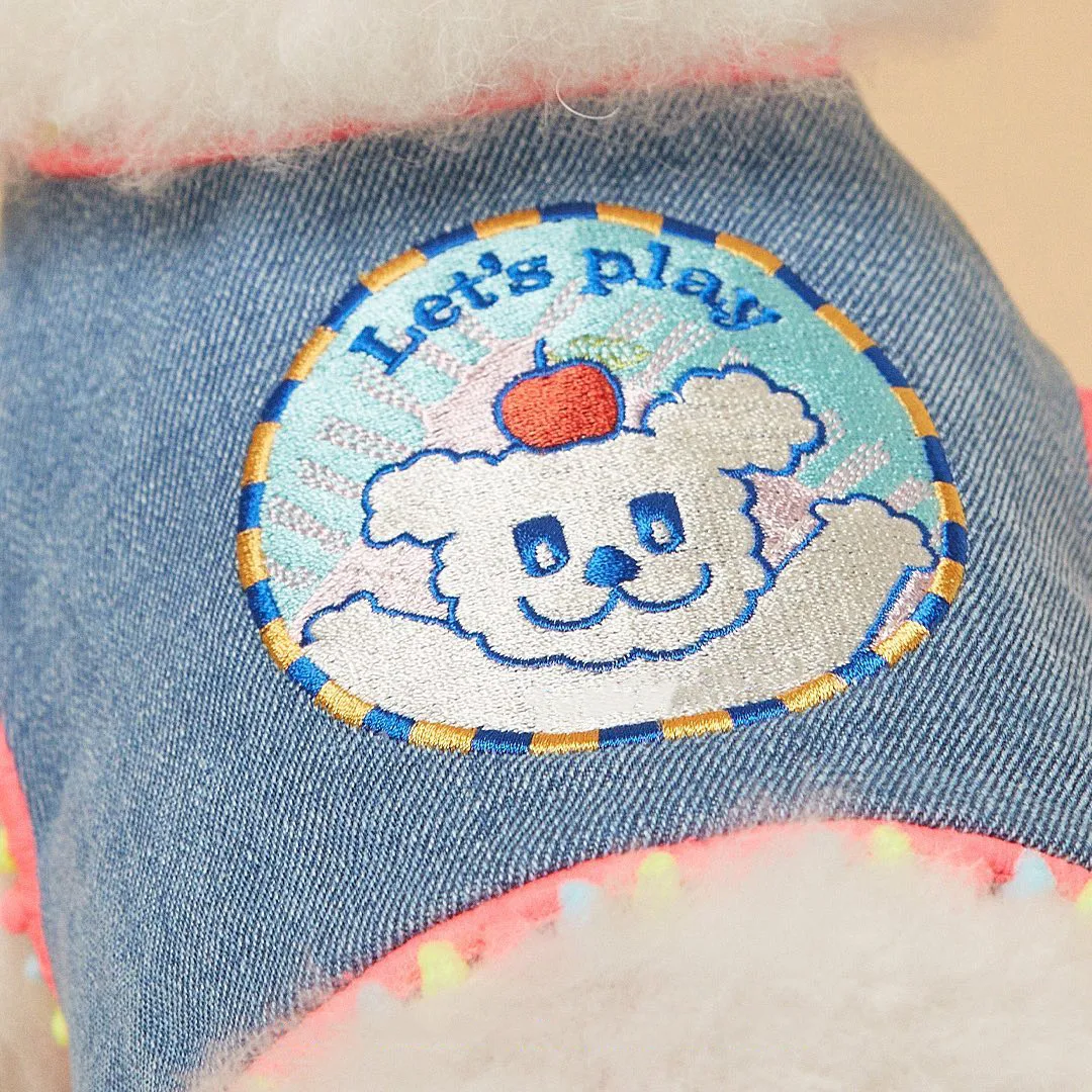 INS Korean Style Dark Denim Puppy Embroidery Breathable Four Seasons Chest Strap for dogs, providing comfort, style, and — photo 7