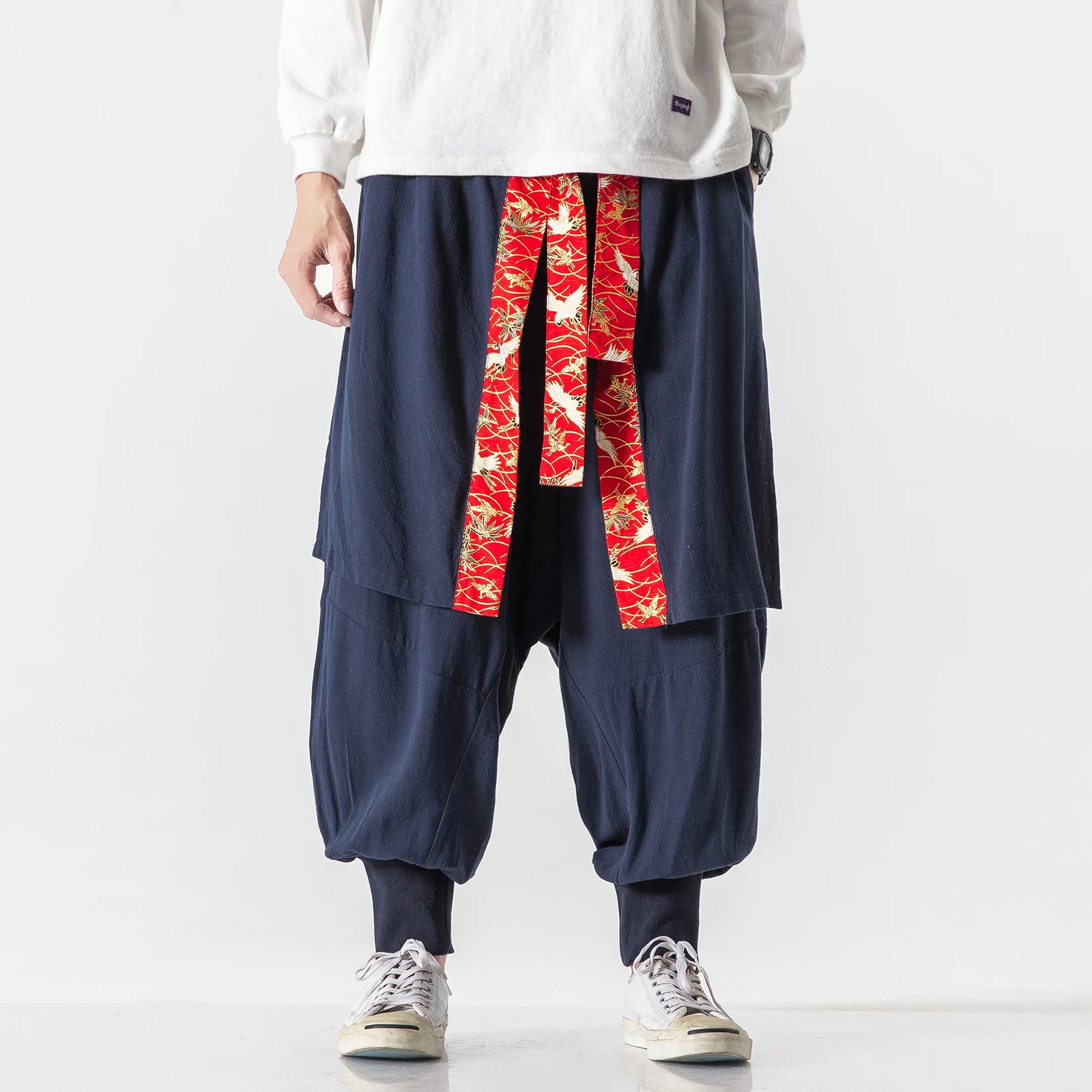 Cotton and Linen Casual Loose Harem Pants Crane Skirt, perfect for relaxed, comfortable wear, offering a stylish, breezy — photo 5