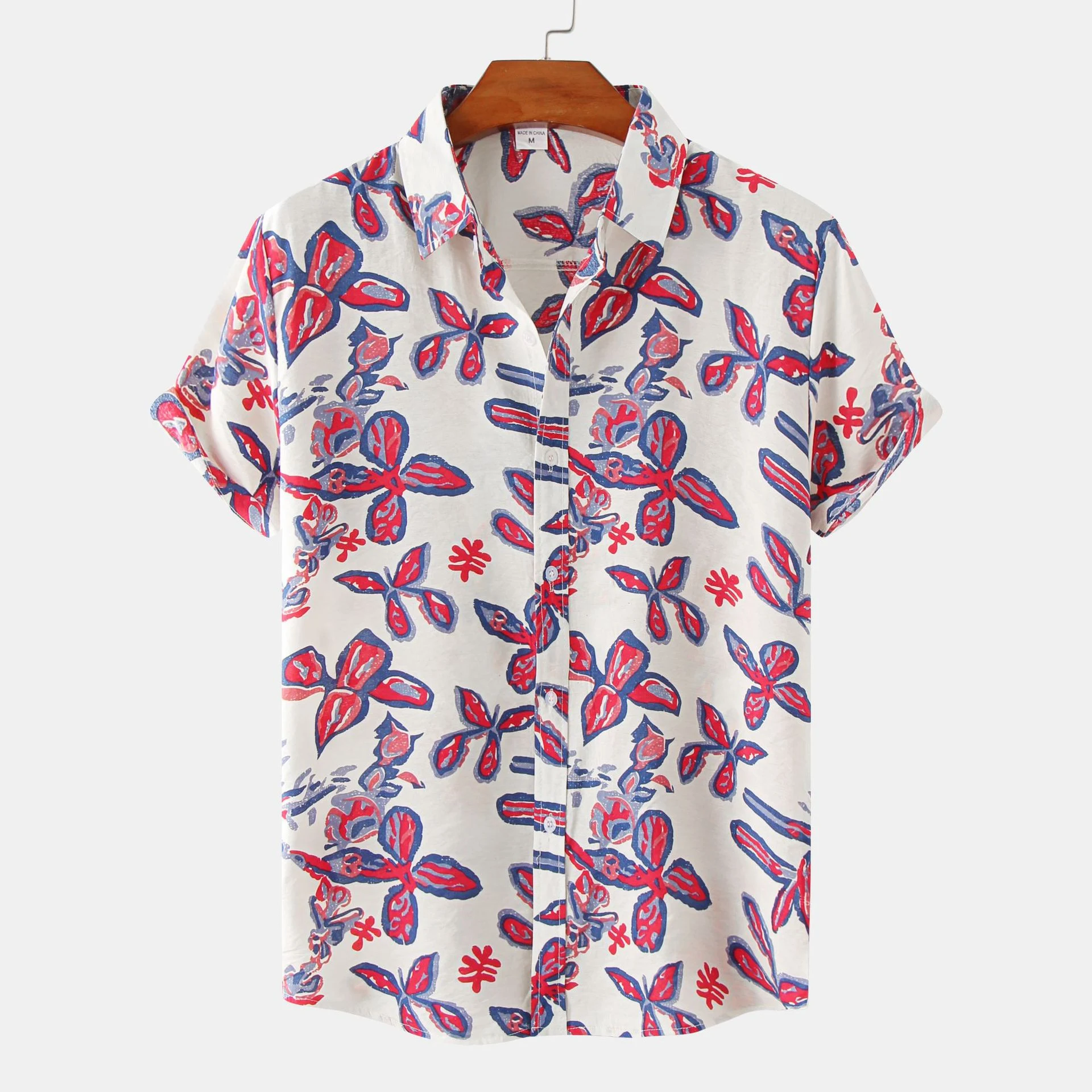 Camisa masculina floral de manga curta estampada, ideal para o verão, confortável e com um design moderno. — foto 17