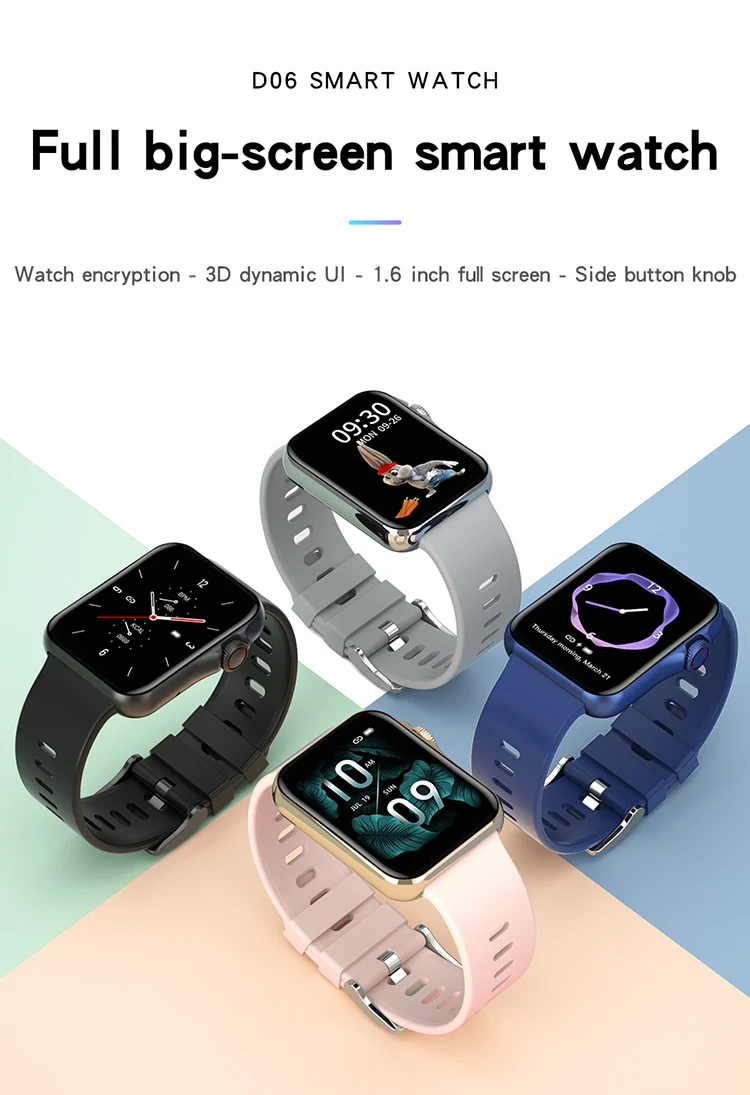 Title 2, D06 Color Screen Bluetooth Call Smart Watch Spl...