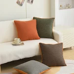 Simple Cotton and Linen Cushion Orange Plaid Pillow Cover. Add a touch of comfort and style to your living room or bedro — photo 12