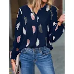 Damesmode V-hals top met losse pasvorm, elegant en stijlvol. Ideaal voor een comfortabele en modieuze look, perfect voor dagelijks gebruik. — foto 2