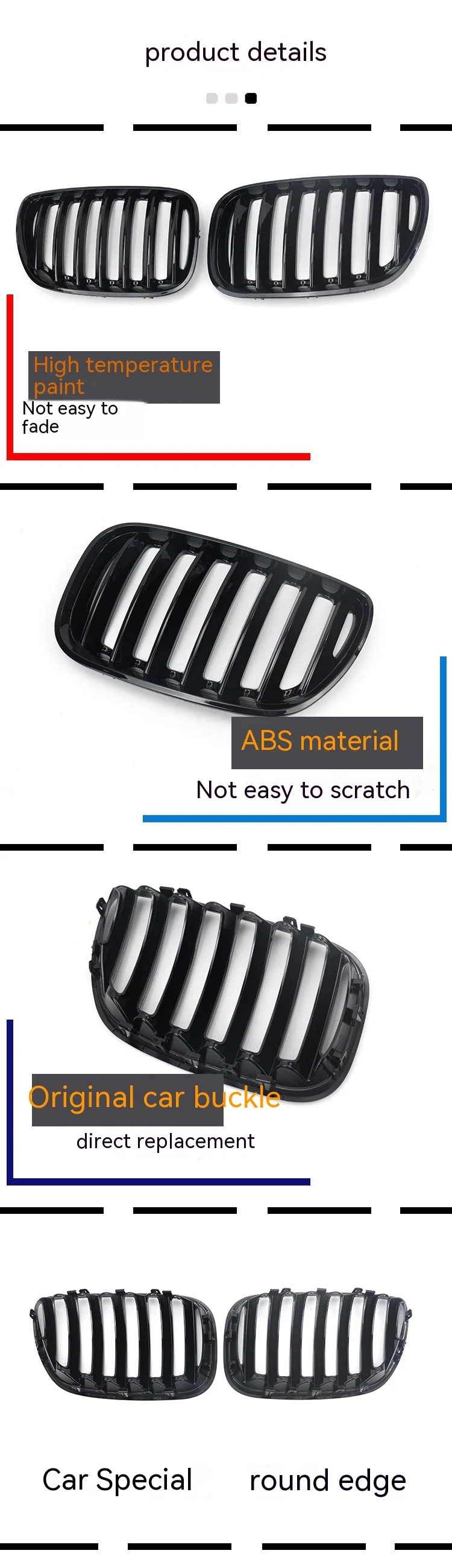 Modified Middle Grid Grille for BMW X5 E53, Medium Mesh, enhances vehicle style and appearance, easy installation, perfe — photo 11