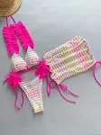 Modieuze geplooide dames split badpak. Stijlvol en comfortabel voor een dagje strand of zwembad. Geniet van de zon in deze must-have. — foto 11